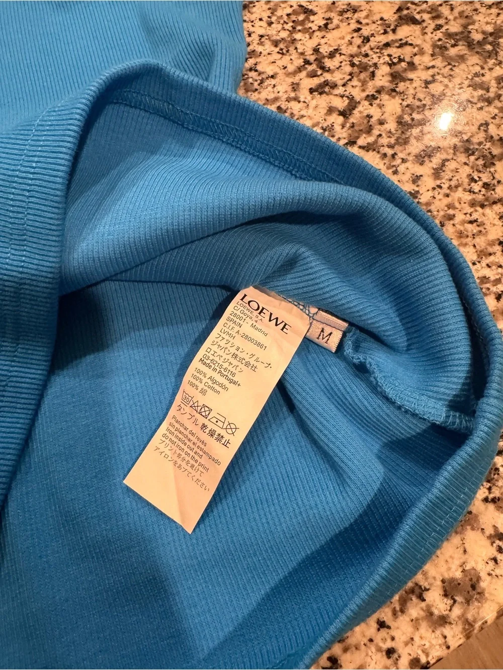 Loewe Bright Blue Ribbed Logo Tank - Picture 4 of 7